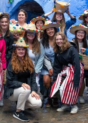 A group of students in the blue city, Chefchaouen, Morocco